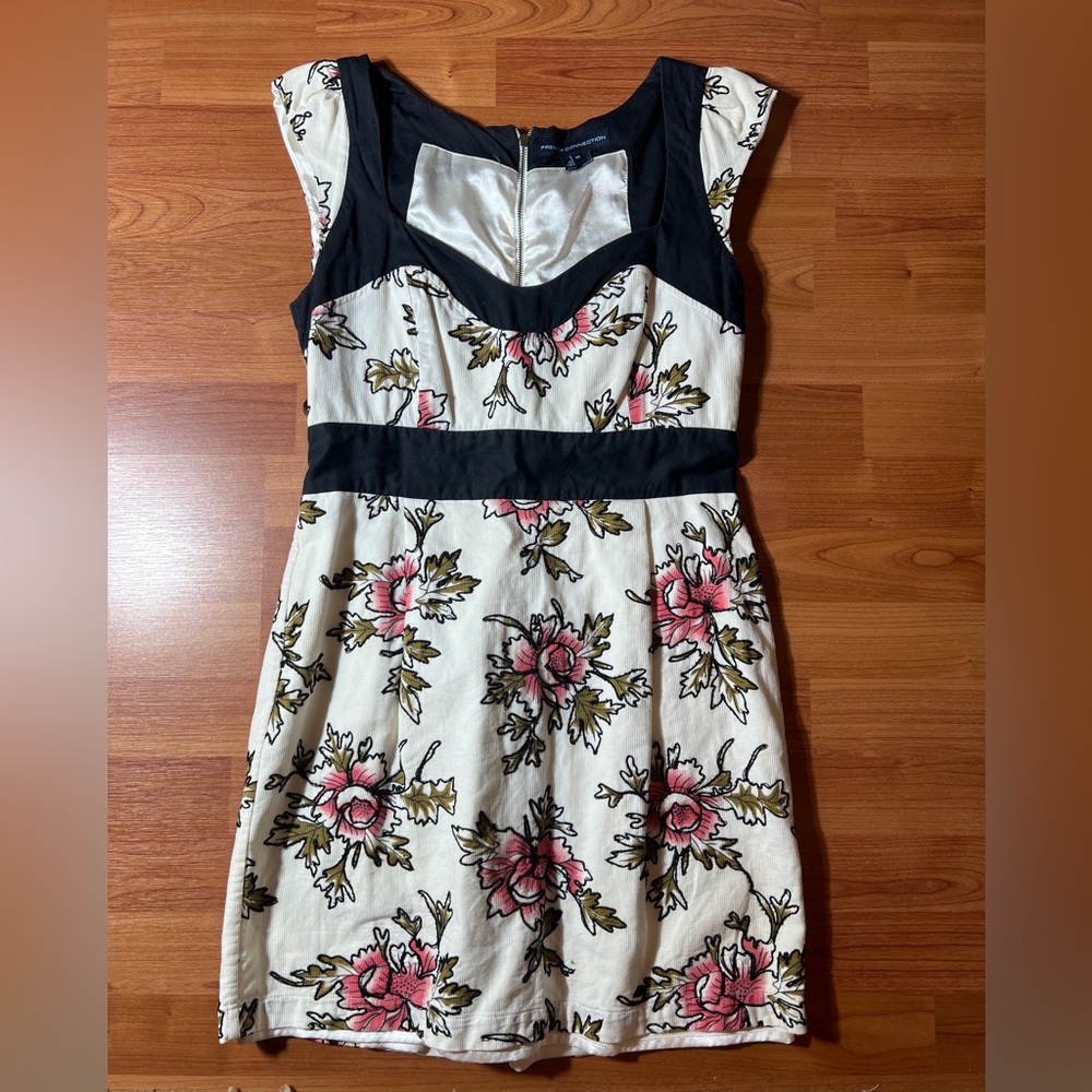 French Connection Floral Dress with Navy Accents